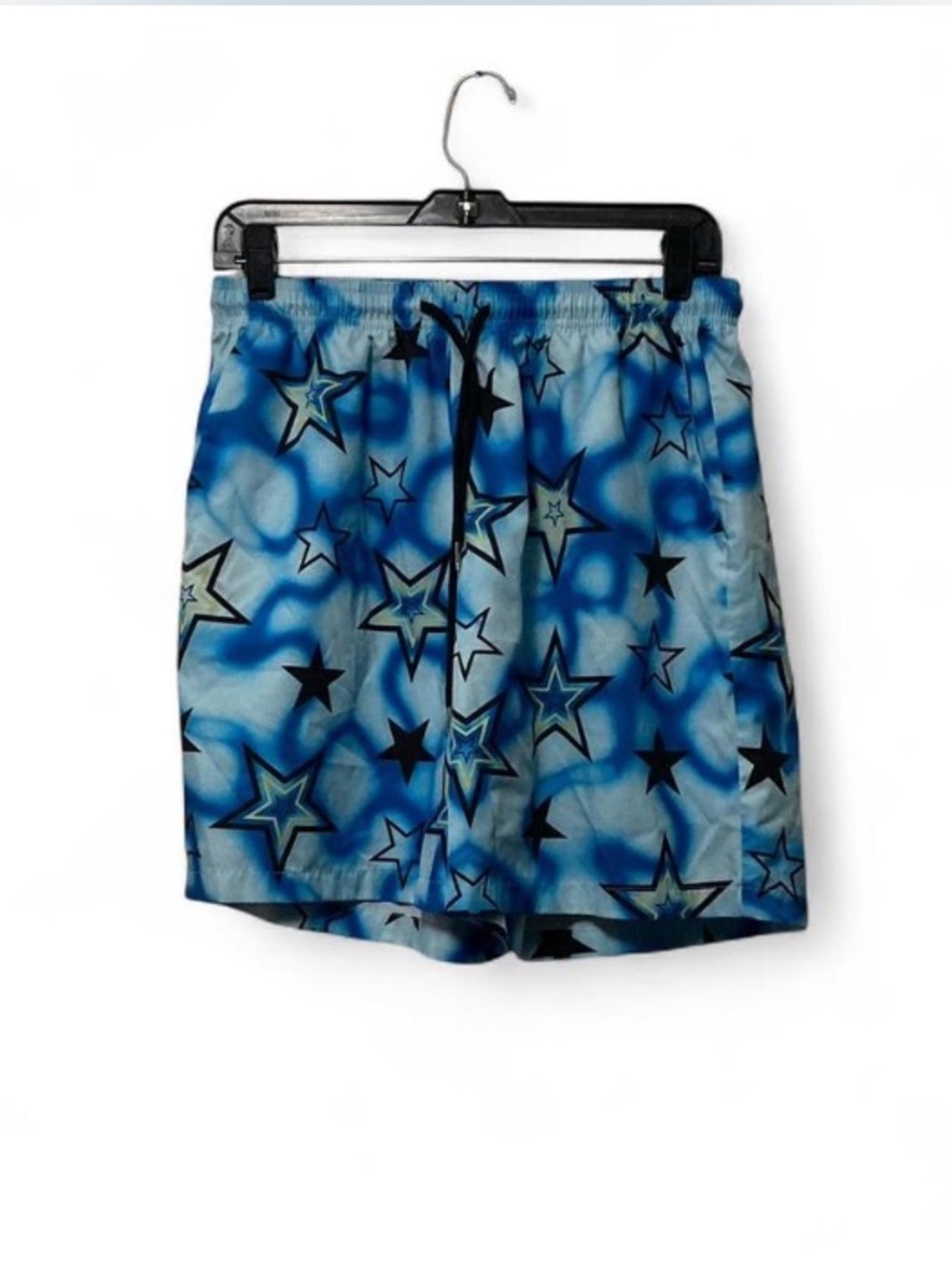 Mens Romwe Blue Star Print Swim Shorts